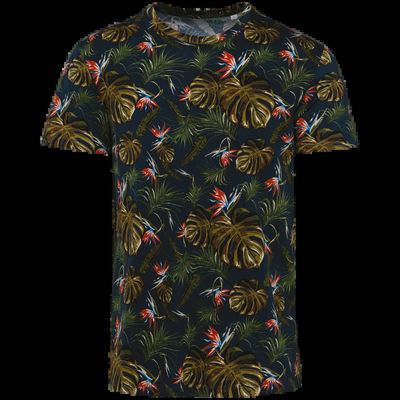 Camiseta diseño tropical hombre Navy Paradise Bird Xs
