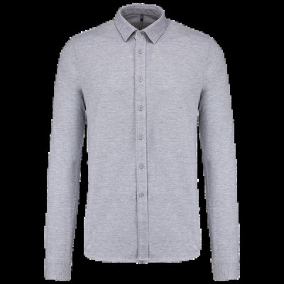 Camisa Manga Larga Algodón Oxford Grey L