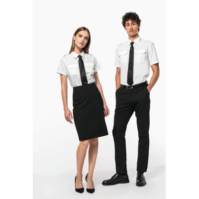 Camisa piloto manga corta mujer