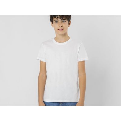 Camiseta Niño Blanca Algodón Sin Costuras
