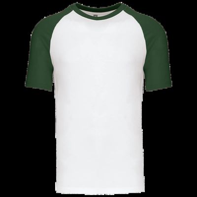 Camiseta bicolor manga corta hombre White / Forest Green S