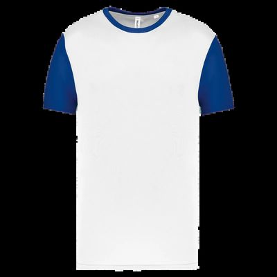 Camiseta bicolor adulto poliéster White / Dark Royal Blue L