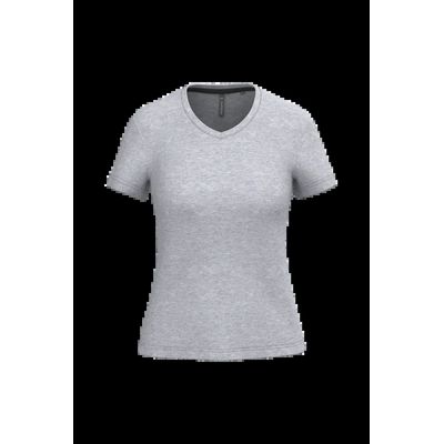 Camiseta de manga corta cuello pico mujer Oxford Grey Xl
