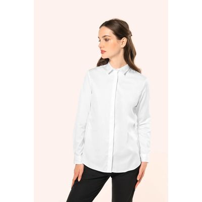 Camisa sarga manga larga chica