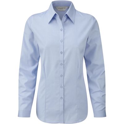 Camisa ajustada manga larga mujer Light Blue Xs