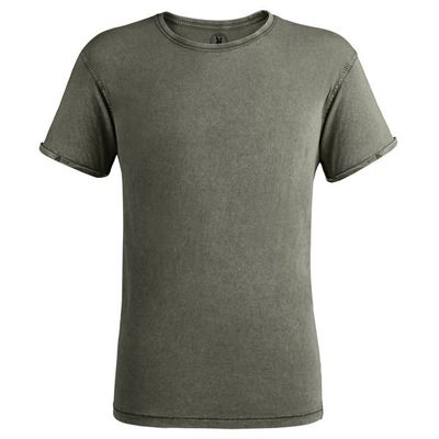 Camiseta Efecto Desgastado Verde Militar Oscuro M