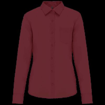 Camisa popelina polialgodón mujer Wine M
