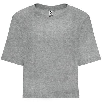 Camiseta de Talle Corto para Mujer Gris Vigore Xl
