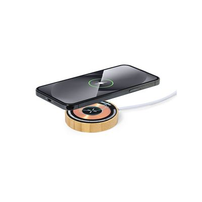 Cargador Transparente/Bambú Qi 15W