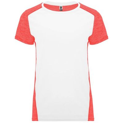 Camiseta Técnica Mujer Doble Tejido Bicolor Blanco/Coral Fluor Vigore S
