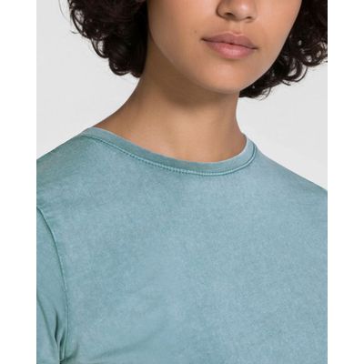 Camiseta mujer algodón efecto desgastado