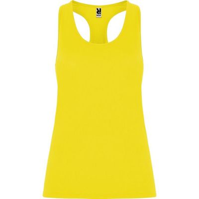 Camiseta Técnica de Tirantes Entallada Amarillo Fluor Xl