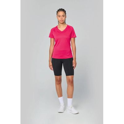 Camiseta de deporte mujer cuello de pico