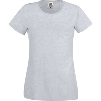 Camiseta mujer algodón cuello redondo entallada Heather Grey S