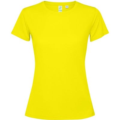 Camiseta técnica entallada para mujer Amarillo Fluor Xl
