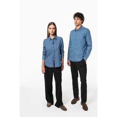 Camisa hombre algodón efecto Denim