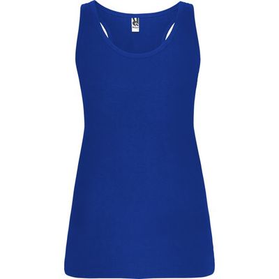 Camiseta Sin Mangas Entallada Espalda Nadadora Azul Electrico 3/4