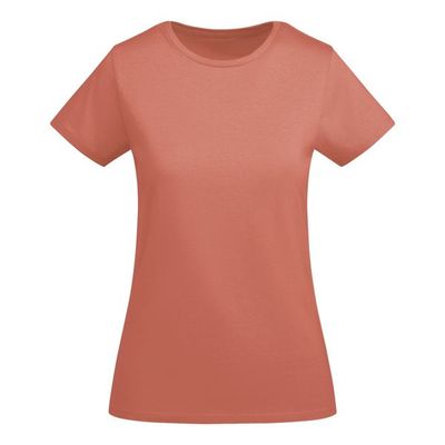 Camiseta entallada mujer algodón orgánico Rojo Pálido S
