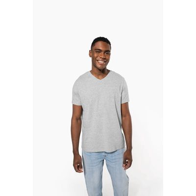 Camiseta cuello de pico Color jaspeado
