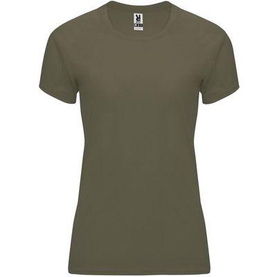 Camiseta Mujer Control Dry Entallada Verde Militar L