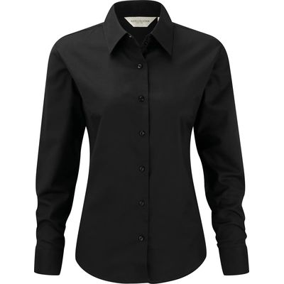 Camisa Oxford manga larga mujer Black Xxl
