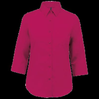 Camisa popelina media manga mujer Fuchsia L