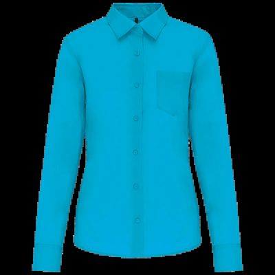 Camisa popelina polialgodón mujer Bright Turquoise 3Xl