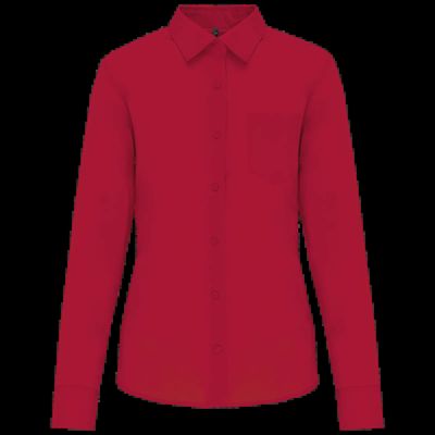 Camisa popelina polialgodón mujer Classic Red Xs
