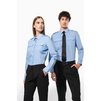 Camisa piloto manga larga mujer