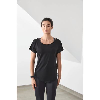 Camiseta mujer hombros caídos Black Xs