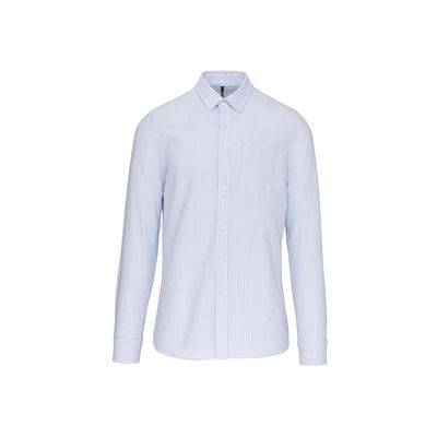 Camisa clásica de estilo profesional Striped White / Oxford Blue 3Xl