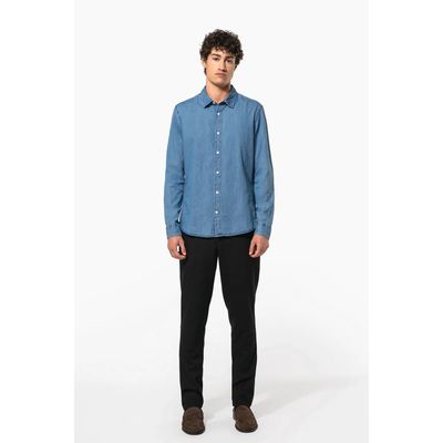 Camisa hombre algodón efecto Denim