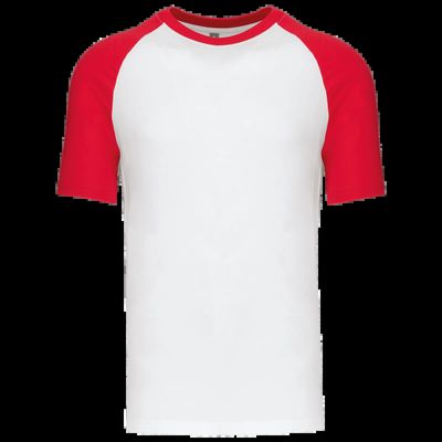 Camiseta bicolor manga corta hombre White / Red Xxl