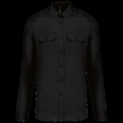 Camisa de piloto manga larga para hombre Black S