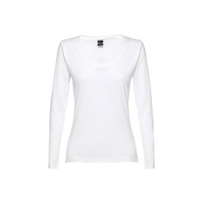 Camiseta de manga larga blanca para mujer