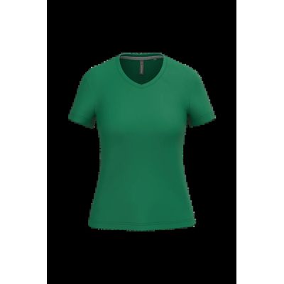 Camiseta de manga corta cuello pico mujer Kelly Green M