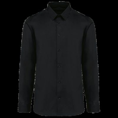 Camisa popelina algodón hombre Black S