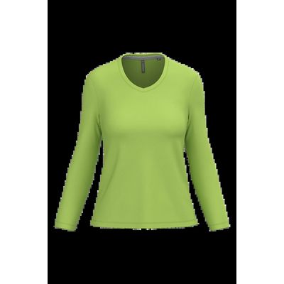 Camiseta manga larga mujer algodón entallada Lime Xl