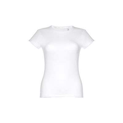 Camiseta Algodón Entallada de Mujer Blanco L