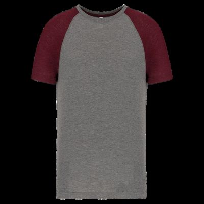 Camiseta bicolor Cuello redondo Grey Heather / Wine Heather S