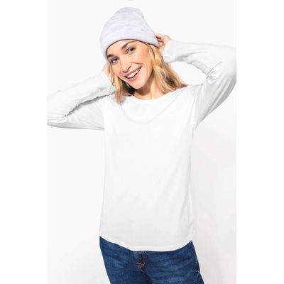 Camiseta manga larga mujer y cuello redondo