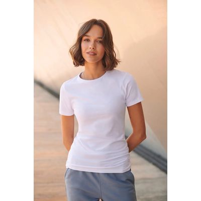 Camiseta cuello redondo mujer algodón