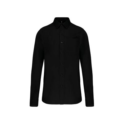 Camisa popelina manga larga hombre Black Xs