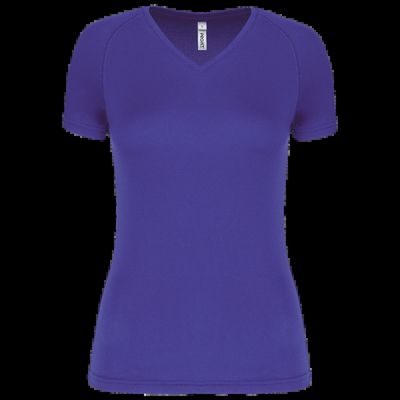 Camiseta de deporte mujer cuello de pico Violet Xxl