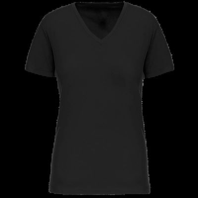 Camiseta de mujer cuello de pico Black Xl
