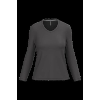 Camiseta manga larga mujer algodón entallada Dark Grey 3Xl