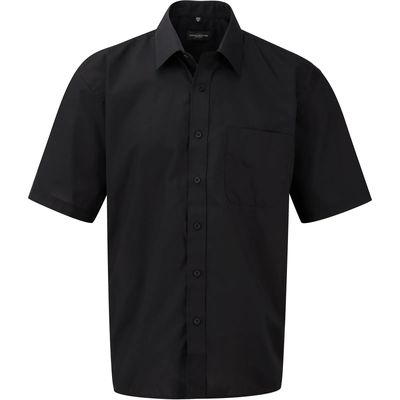 Camisa Popelina manga corta hombre Black Xxl