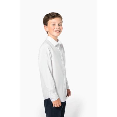 Camisa popelina de manga larga para niños