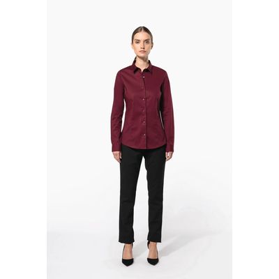 Camisa entallado manga larga mujer