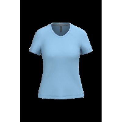 Camiseta de manga corta cuello pico mujer Sky Blue L
